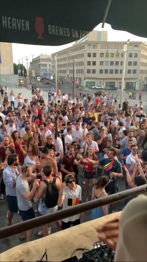 Brussels street party from the decks